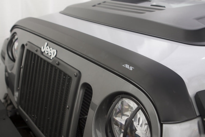 AVS 07-18 Jeep Wrangler Unlimited Ventvisor & Aeroskin Deflector Combo Kit - Matte Black - Burkken Auto Parts