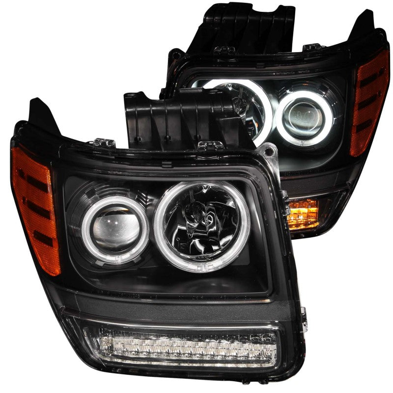 ANZO 2007-2012 Dodge Nitro Projector Headlights w/ Halo Black (CCFL) G2 - Burkken Auto Parts