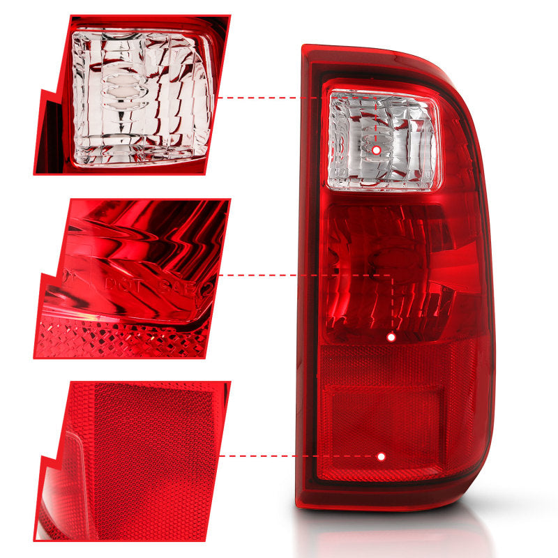 ANZO 2008-2016 Ford F-250 Taillight Red/Clear Lens (OE Replacement) - Burkken Auto Parts