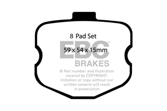 EBC 06-08 Chevrolet Corvette (C6) 7.0 (Z06) Redstuff Rear Brake Pads - Burkken Auto Parts