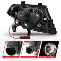 ANZO 09-20 Nissan Frontier Chrome Projector Plank Style DRL w/ Switchback & Sequential LED DRL - Burkken Auto Parts