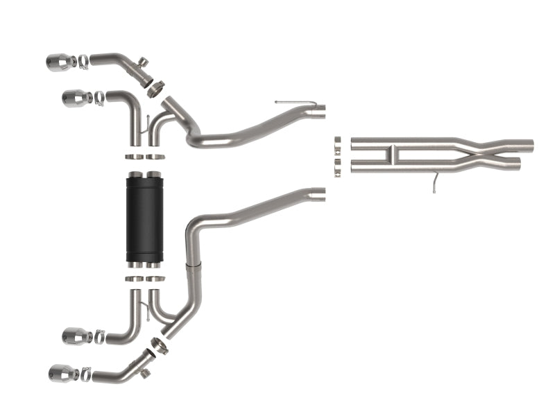 aFe Vulcan Series 2.5in 304SS Cat-Back Exhaust 2021+ Jeep Wrangler 392 6.4L w/ Polished Tips - Burkken Auto Parts