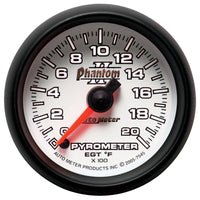 Autometer Phantom II 52.4mm Full Sweep Electronic 0-2000 Def F EGT/Pyrometer Gauge - Burkken Auto Parts