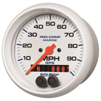 Autometer Gauge GPS Speedometer 3-3/8in 100 MPH Marine White Gauge - Burkken Auto Parts