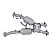 BBK 79-93 Mustang 5.0 Short Mid X Pipe w Catalytic Converters 2-1/2 For Automatic Long Tube Headers - Burkken Auto Parts