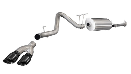 Corsa 11-13 GMC Sierra 6.0L V8 3in Cat-Back Single Side w Twin 4in Black Pro-Series Tips - Burkken Auto Parts