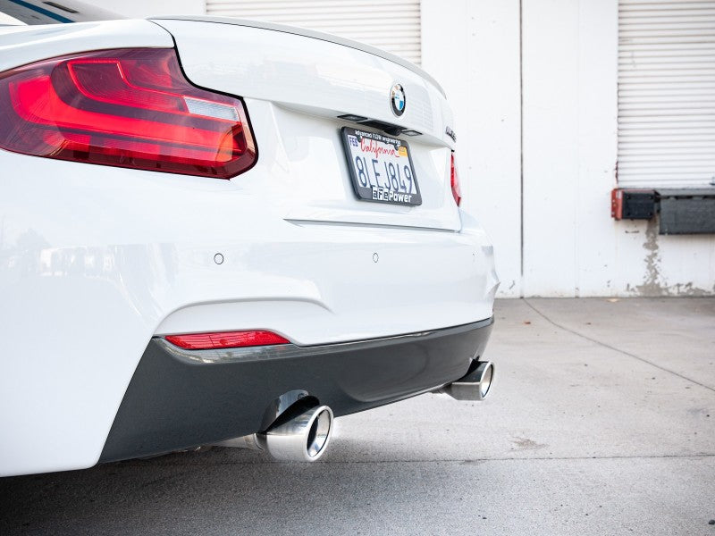aFe MACHForce XP 3in to 2.5in 304 SS Axle-Back Exhaust w/ Polished Tips 14-16 BMW M235i - Burkken Auto Parts