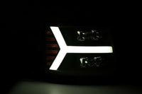 AlphaRex 07-13 Chevy 1500HD(NewBody) NOVA LED Proj Headlight Plank Sty Glos Blk w/Activ Lite/Seq Sig - Burkken Auto Parts