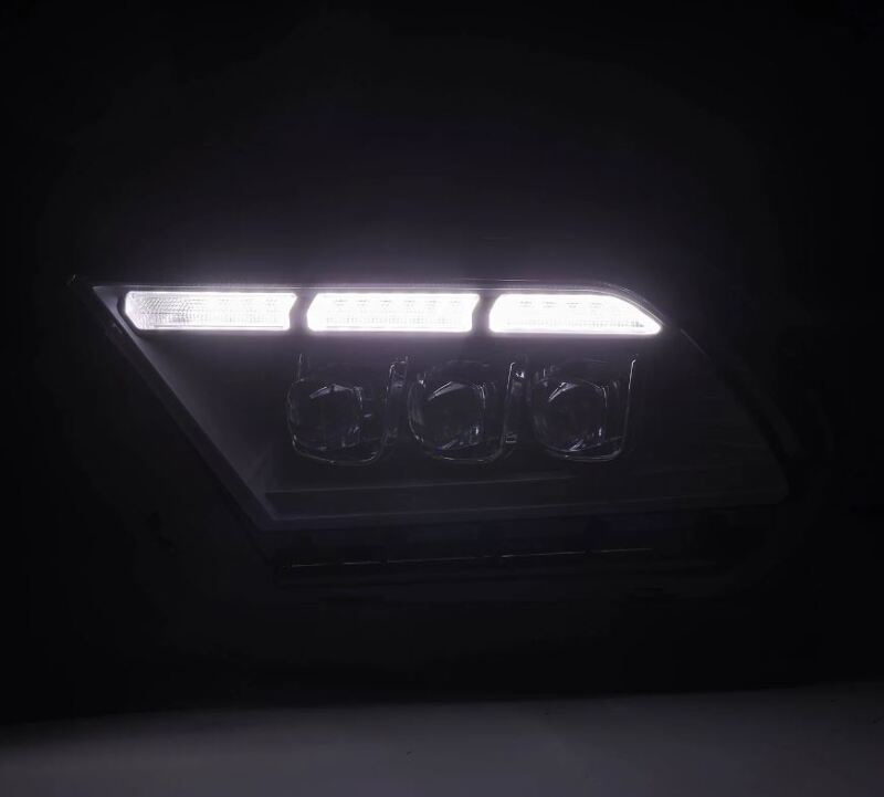 AlphaRex 10-12 Ford Mustang NOVA-Series LED Proj. Headlights Alpha-Blk w/Activ Lght & Seq.Sig SB DBL - Burkken Auto Parts