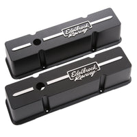 Edelbrock Valve Cover Racing Series Chevrolet 1959-1986 262-400 CI V8 Tall Black - Burkken Auto Parts