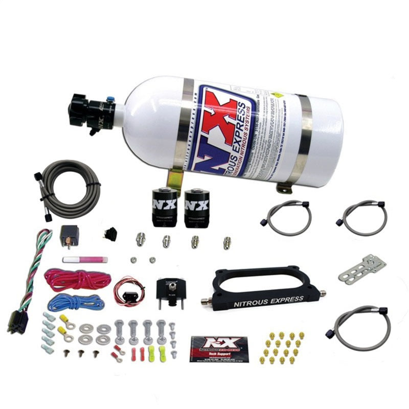 Nitrous Express 07-14 Ford Mustang GT500 Nitrous Plate Kit (50-250HP) w/10lb Bottle - Burkken Auto Parts