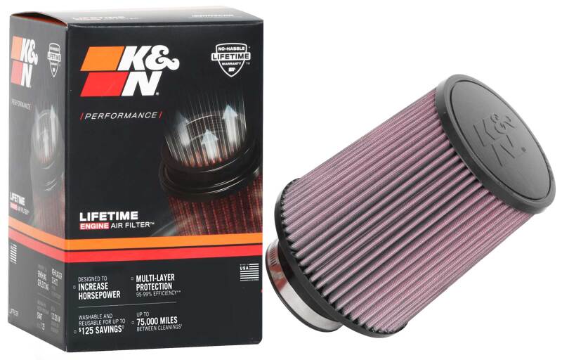 K&N Universal Clamp-On Air Filter 3-1/8in FLG / 6in B / 5in T / 7in H - Burkken Auto Parts