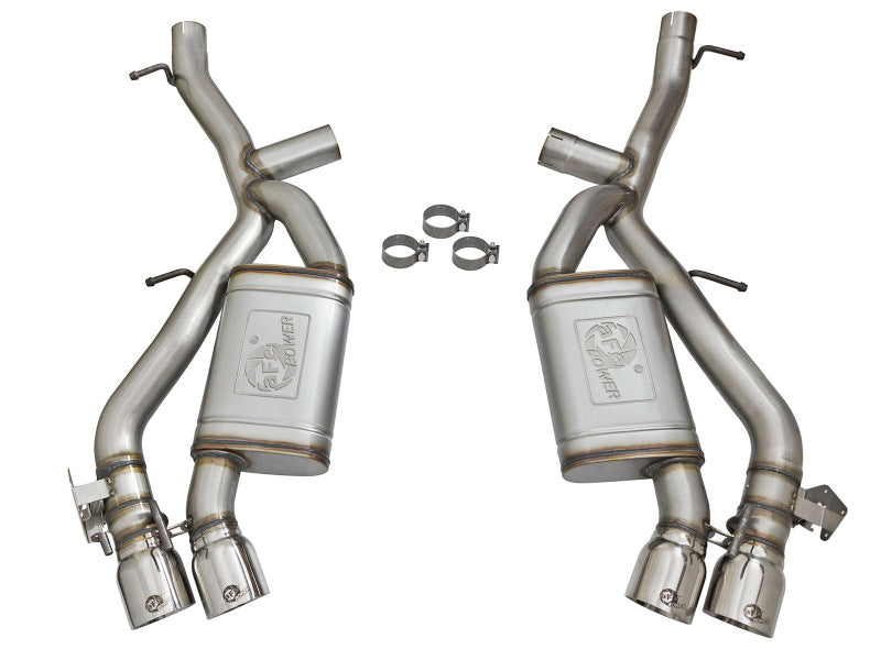 aFe MACHForce XP 3in 304 SS Axle-Back Dual Exhaust (NPP) w/ Polished Tips 16-17 Camaro SS V8-6.2L - Burkken Auto Parts