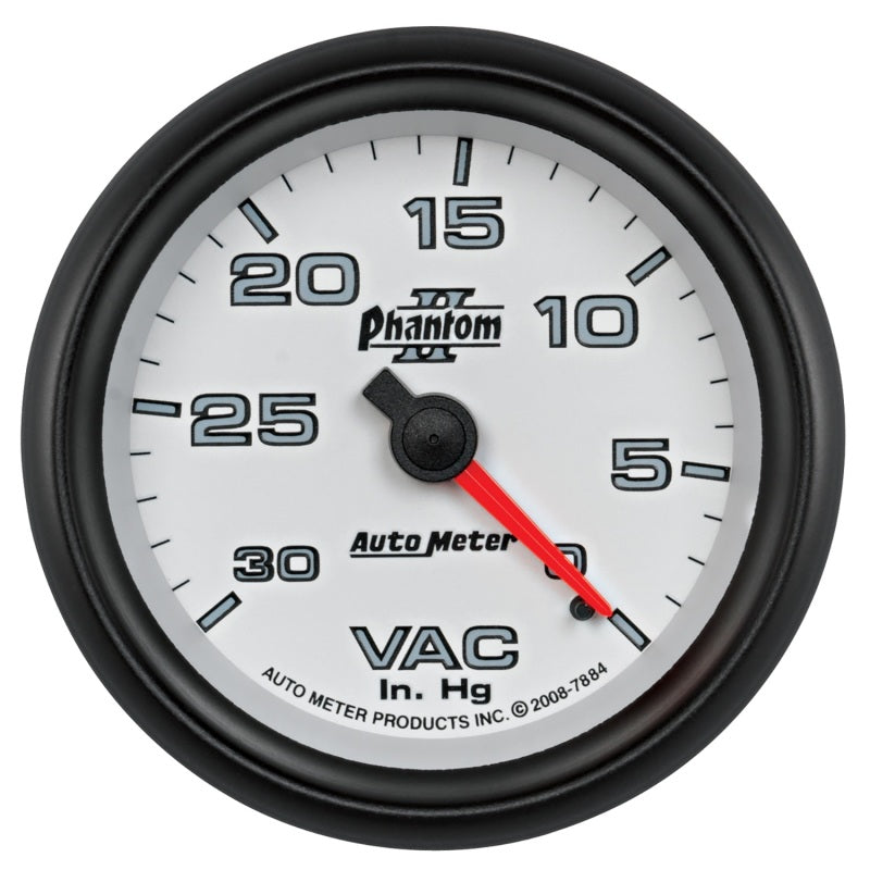 AutoMeter Gauge Vacuum 2-5/8in. 30Inhg Mechanical Phantom II - Burkken Auto Parts