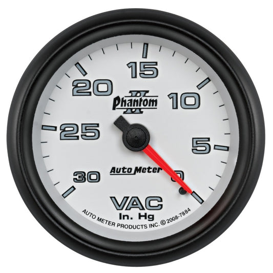 AutoMeter Gauge Vacuum 2-5/8in. 30Inhg Mechanical Phantom II - Burkken Auto Parts