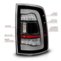 ANZO 09-18 Dodge Ram 1500 Sequential LED Taillights Black - Burkken Auto Parts