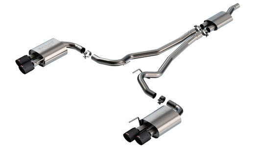Borla 2024 Ford Mustang 2.3L Ecoboost S-Type Catback Exhaust CF BA w/ Quad Tips - Non-Active - Burkken Auto Parts