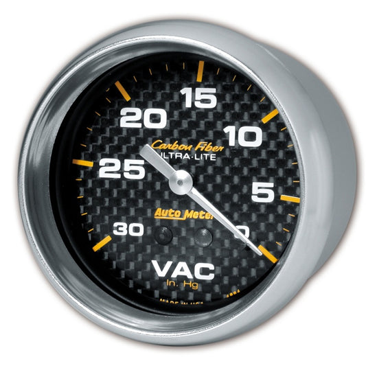 AutoMeter Gauge Vacuum 2-5/8in. 30Inhg Mechanical Carbon Fiber - Burkken Auto Parts
