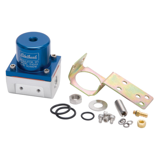 Edelbrock Fuel Pressure Regulator EFI 180 GPH 35-90 PSI -6 In/Out -6 Return Blue/Clear - Burkken Auto Parts