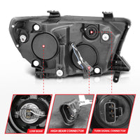 ANZO 2007-2013 Toyota Tundra Projector Headlights w/ Halo Black (CCFL) - Burkken Auto Parts