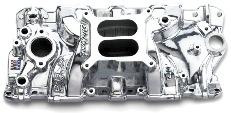 Edelbrock SBC Performer Eps Polished Manifold - Burkken Auto Parts