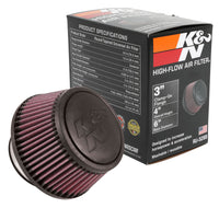 K&N Universal Round Clamp-On Air Filter 3in Flange ID x 6in Base OD x 4.625in Top OD x 3in Height - Burkken Auto Parts