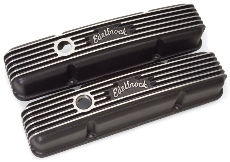 Edelbrock Valve Cover Classic Series Chevrolet 1959-1986 262-400 CI V8 Black - Burkken Auto Parts