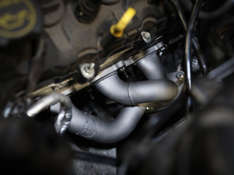 aFe Twisted Steel Shorty Header 11-17 Ford Mustang V6-3.7L - Titanium Coat Finish - Burkken Auto Parts