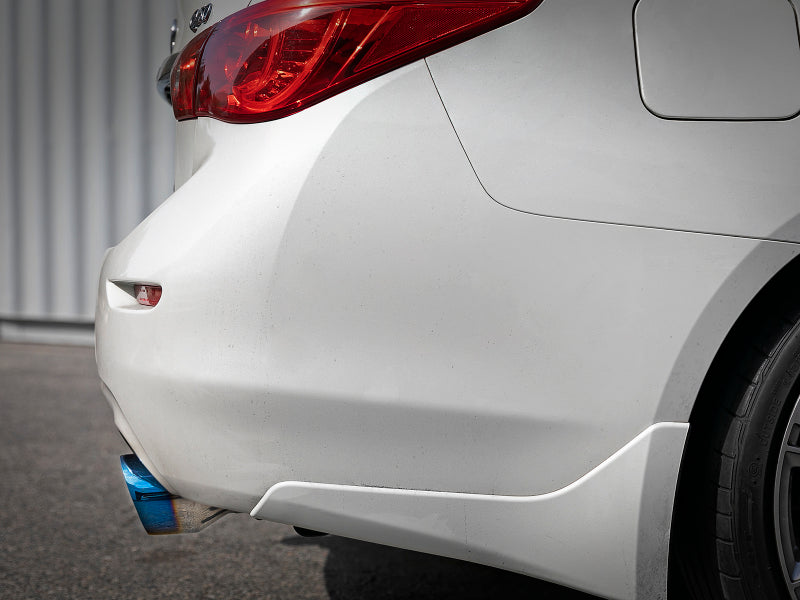 aFe Takeda 2.5in 304 SS Cat-Back Exhaust System w/ Blue Flame Tips 16-18 Infiniti Q50 V6-3.0L (tt) - Burkken Auto Parts