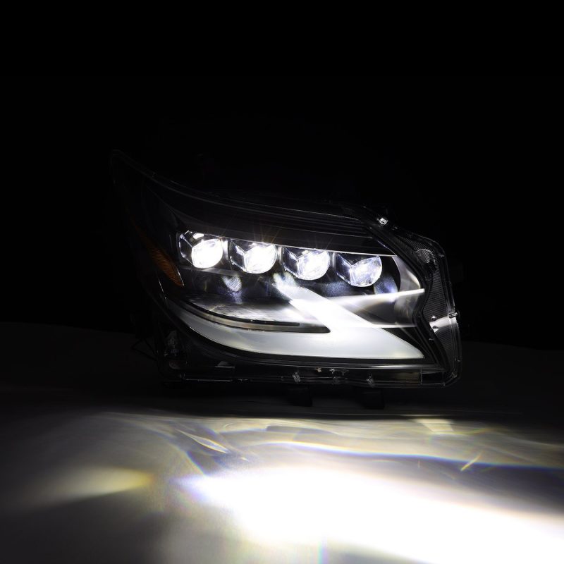 AlphaRex 14-19 Lexus GX 460 NOVA LED Projector Headlights Plank Style Black w/Activ Light/Seq Signal - Burkken Auto Parts