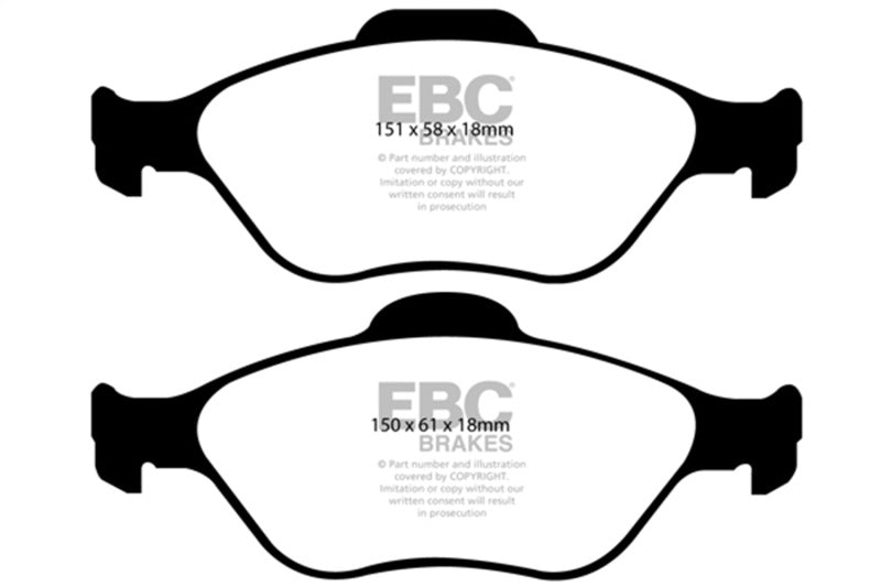 EBC 08+ Lotus 2-Eleven 1.8 Supercharged Greenstuff Front Brake Pads - Burkken Auto Parts