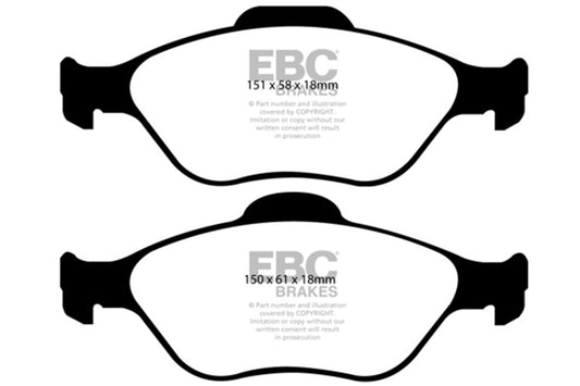 EBC 08+ Lotus 2-Eleven 1.8 Supercharged Greenstuff Front Brake Pads - Burkken Auto Parts