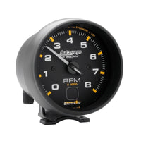 Autometer AutoGage 3-3/4in Pedestal Tachometer 0-8000 RPM Black/Black w/ Shift Light - Burkken Auto Parts