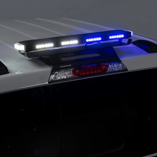 Putco 24In Universal 24In Tri Color Hornet Light (Amber/Blue/White) - LED Stealth Rooftop Strobe Bar