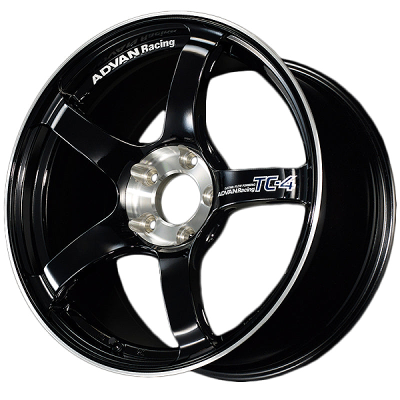 Advan TC4 18x10 +35 5-114.3 Racing Gloss Black and Diamond Cut Wheel - Burkken Auto Parts