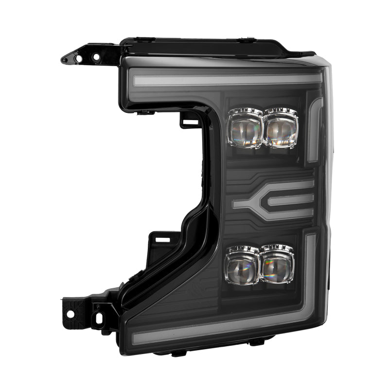 AlphaRex 20-22 Ford F-250/350/450 SD NOVA-Series LED Proj Headlights Bk w/Actv Light SeqSig & SBDRL - Burkken Auto Parts