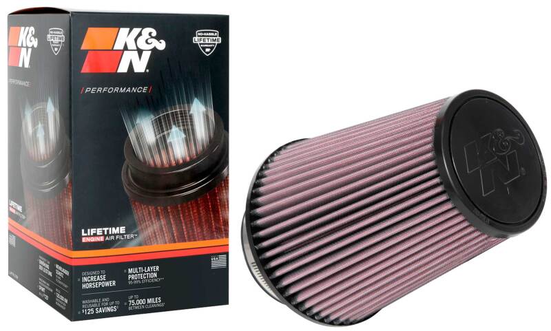 K&N Universal Clamp-On Air Filter 4in FLG / 6-1/2in B / 4-1/2in T / 8in H - Burkken Auto Parts