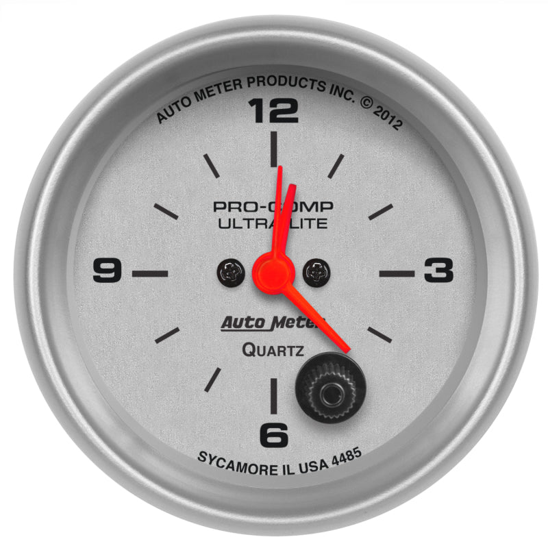 Autometer Ultra-Lite 66.7mm 12V Short Sweep Electronic Clock - Burkken Auto Parts