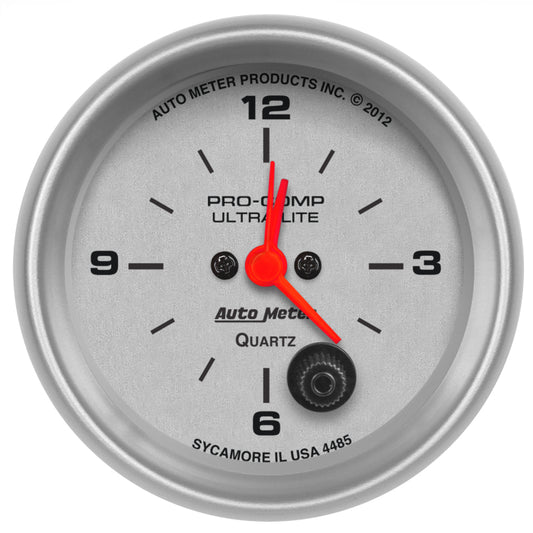 Autometer Ultra-Lite 66.7mm 12V Short Sweep Electronic Clock - Burkken Auto Parts