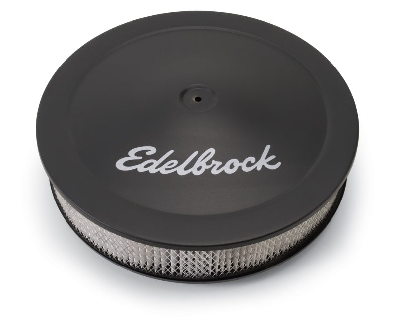 Edelbrock Air Cleaner Pro-Flo Series Round Steel Top Paper Element 14In Dia X 3 75In Dropped Base - Burkken Auto Parts
