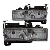 ANZO 1988-1998 Chevrolet C1500 Crystal Headlights w/ Smoke Lens - Burkken Auto Parts