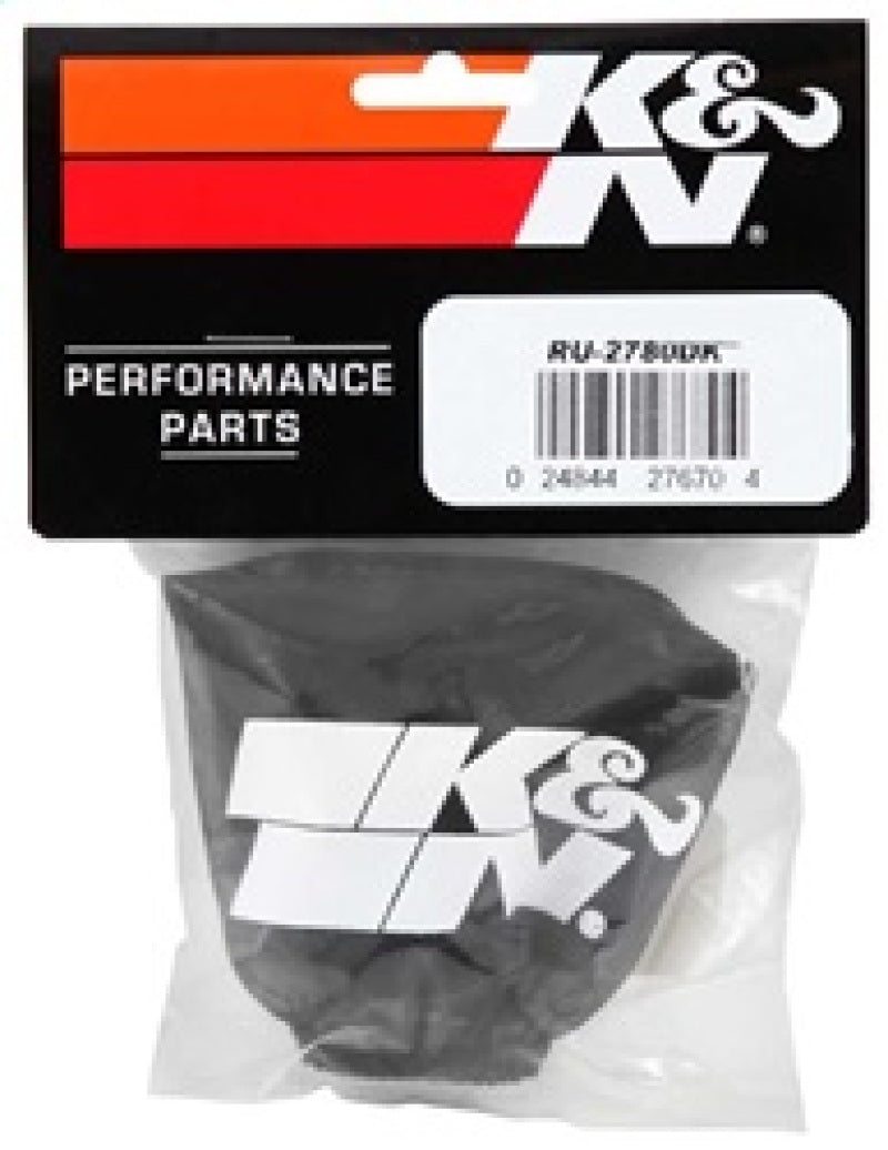 K&N Air Filter Wrap Black Oval Tapered 3.75in Base I/S Width x 2.5in Top I/S Width x 2.75in H - Burkken Auto Parts