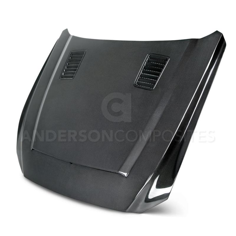 Anderson Composites 15-17 Ford Mustang (Excl. GT350/GT350R) Super Snake Double Sided Hood - Burkken Auto Parts