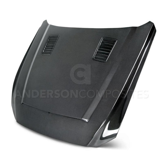 Anderson Composites 15-17 Ford Mustang (Excl. GT350/GT350R) Super Snake Double Sided Hood - Burkken Auto Parts