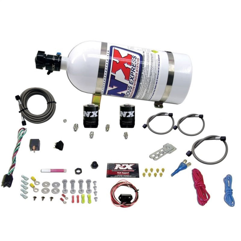Nitrous Express Universal Fly By Wire Single Nozzle Nitrous Kit w/10lb Bottle (Incl TPS Switch) - Burkken Auto Parts