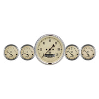 Autometer Antique Beige 5 Piece Kit 3-3/8in & 2-1/16 Elec. Speedometer Gauges - Burkken Auto Parts