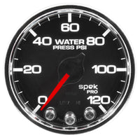 Autometer Spek-Pro Gauge Water Press 2 1/16in 120psi Stepper Motor W/Peak & Warn Blk/Chrm - Burkken Auto Parts