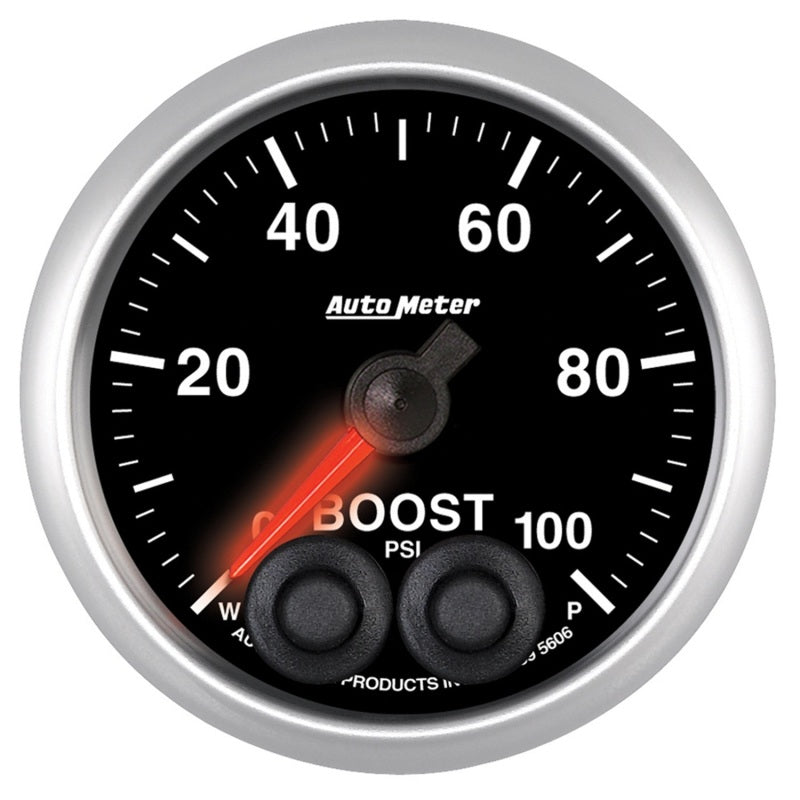 Autometer Elite 52mm 100psi Digital Stepper Motor w/Peak and Warning Boost Gauge - Burkken Auto Parts