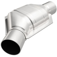 MagnaFlow Conv Univ 2.25in Inlet/Outlet Angled Offset/Center Calif OBDII - Burkken Auto Parts