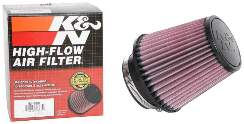 K&N Universal Clamp-On Air Filter 4in FLG / 6-1/2in B / 4-1/2in T / 6in H - Burkken Auto Parts